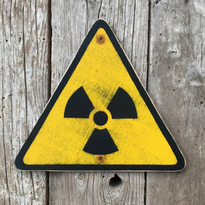 Handmade Vintage Industrial Laboratory Radiation Warning Sign