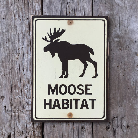 Handmade Vintage Moose Habitat Park Sign