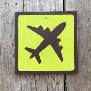 Handmade Vintage Airplane Plane-Fly Outdoors Icon Sign