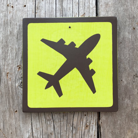 Handmade Vintage Airplane Plane-Fly Outdoors Icon Sign