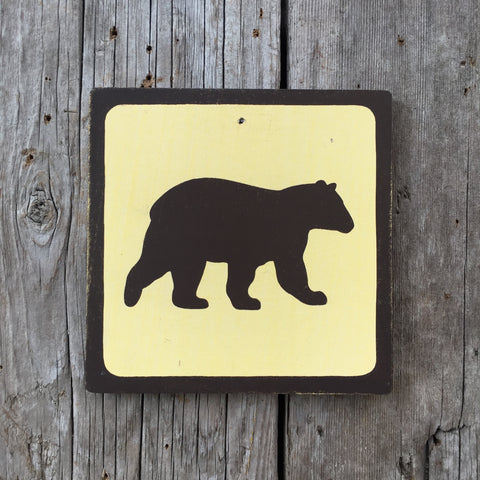 Handmade Vintage Bear Park Wildlife Outdoors Animal Icon Sign