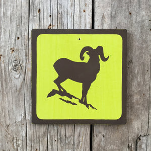 Handmade Vintage Park Bighorn Sheep Wildlife Outdoors Animal Icon Sign