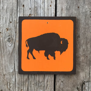 Handmade Vintage Park Buffalo Wildlife Animal Outdoors Icon Sign