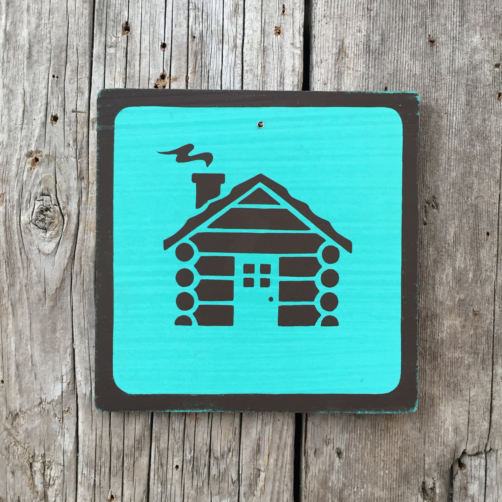 Handmade Vintage Park Cabin Camping Outdoors Icon Sign