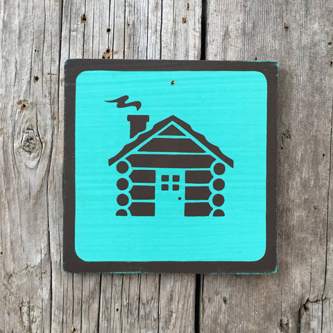 Handmade Vintage Park Cabin Camping Outdoors Icon Sign