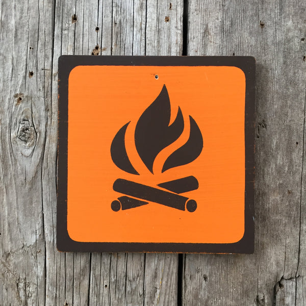 Handmade Vintage Park Campfire Fire Camping Outdoors Icon Sign