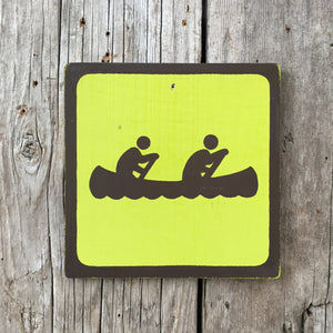 Handmade Vintage Park Canoe Water Outdoors Sport Icon Sign