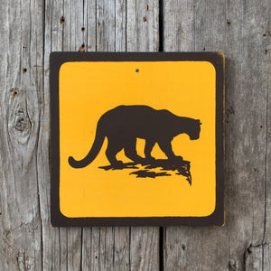 Handmade Vintage Park Cougar Wildlife Animal Outdoors Icon Sign
