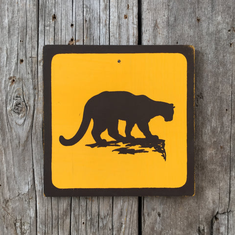 Handmade Vintage Park Cougar Wildlife Animal Outdoors Icon Sign