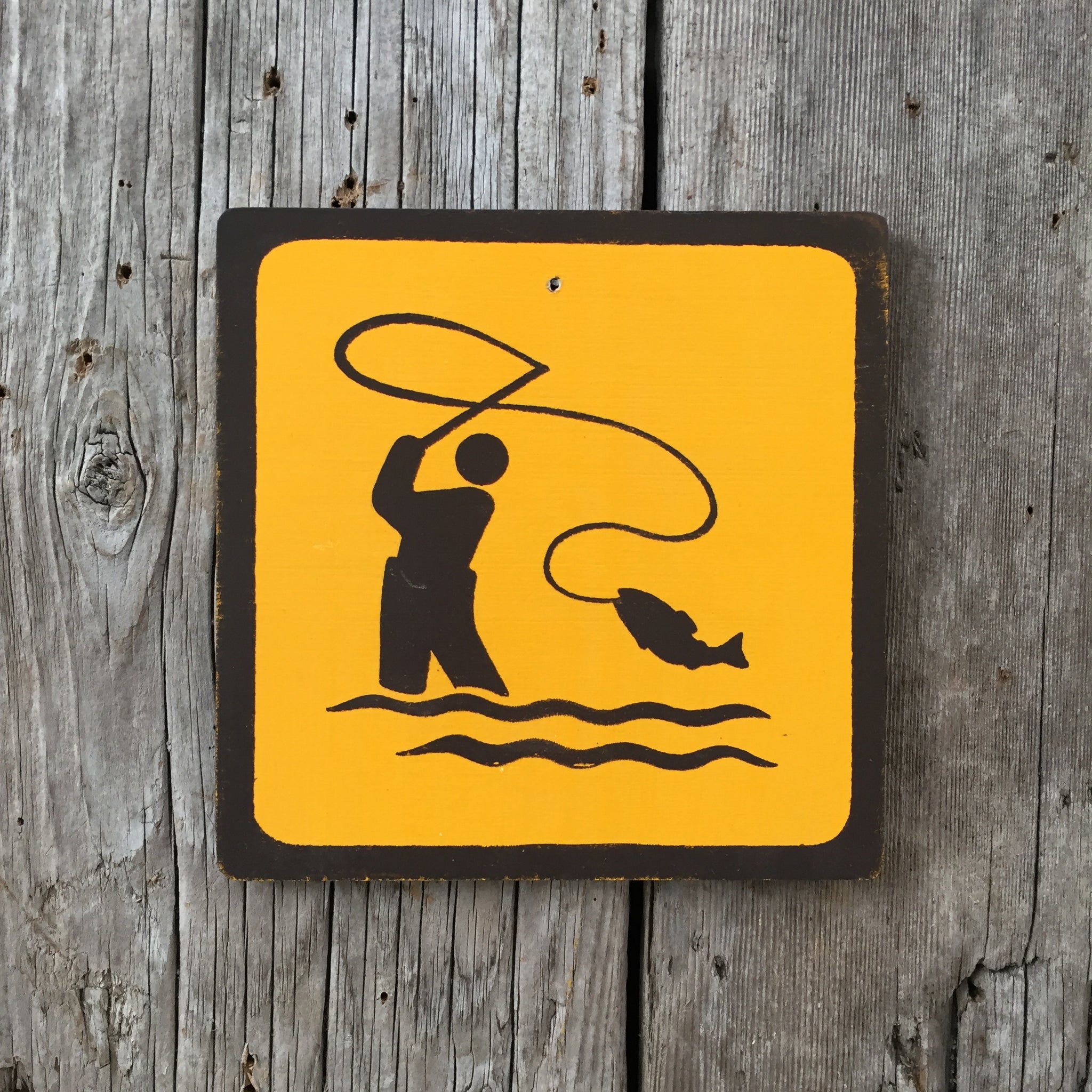 Handmade Vintage Park Fly Fishing Water Outdoors Sport Icon Sign