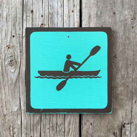 Handmade Vintage Park Kayak Water Outdoors Sport Icon Sign
