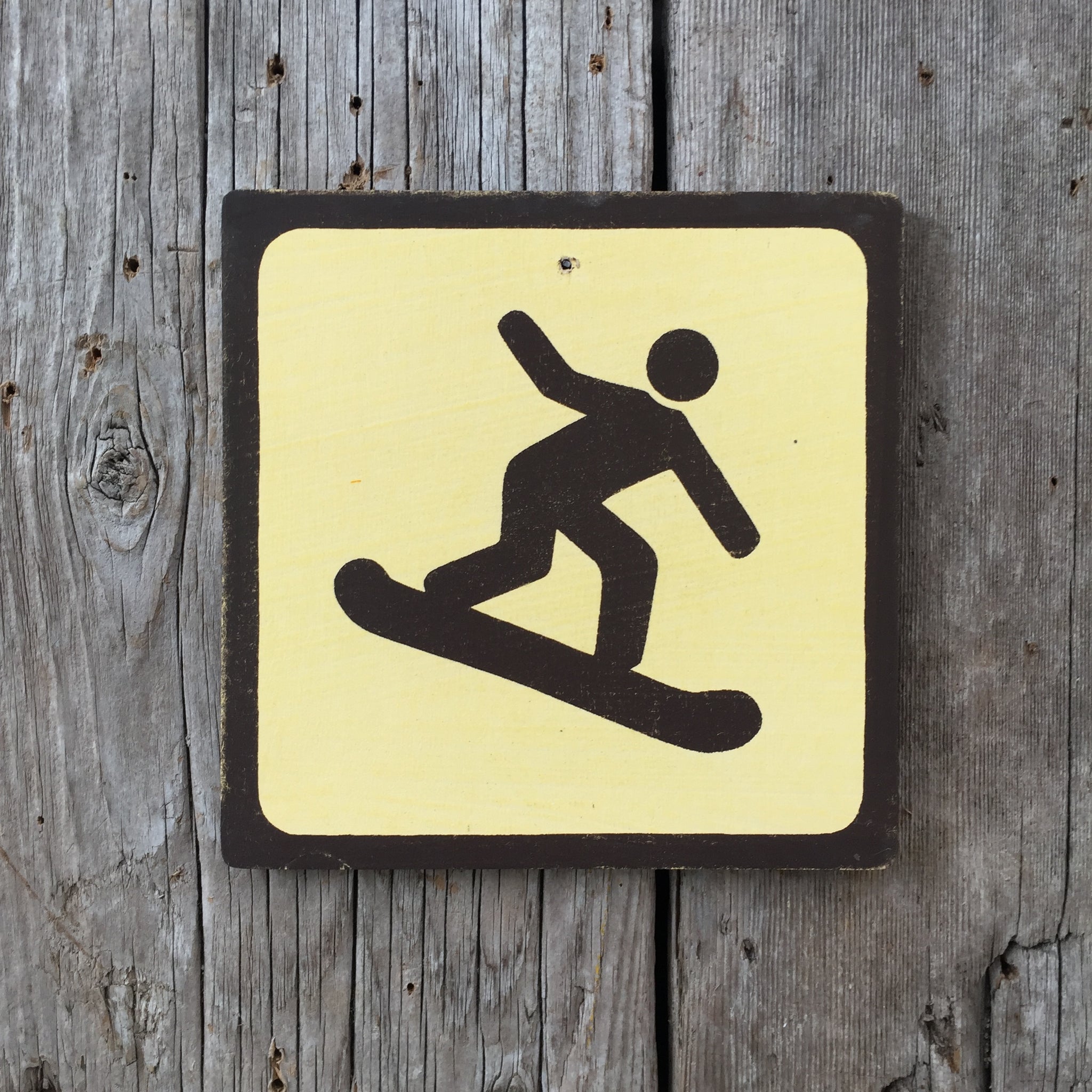 Handmade Vintage Park Snowboard Ski Hill Mountain Outdoors Sport Icon Sign