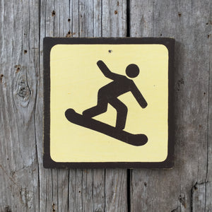 Handmade Vintage Park Snowboard Ski Hill Mountain Outdoors Sport Icon Sign