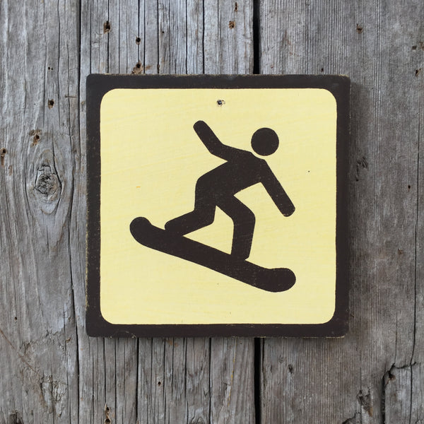 Handmade Vintage Park Snowboard Ski Hill Mountain Outdoors Sport Icon Sign