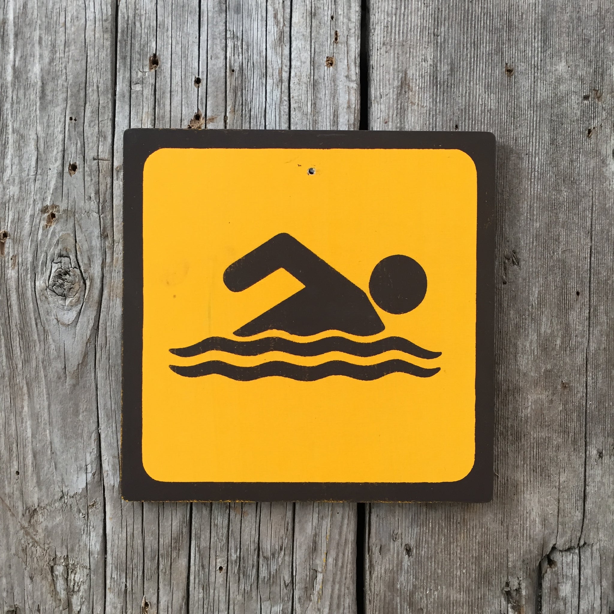 Handmade Vintage Park Swimming Swim Water Outdoors Sport Icon Sign