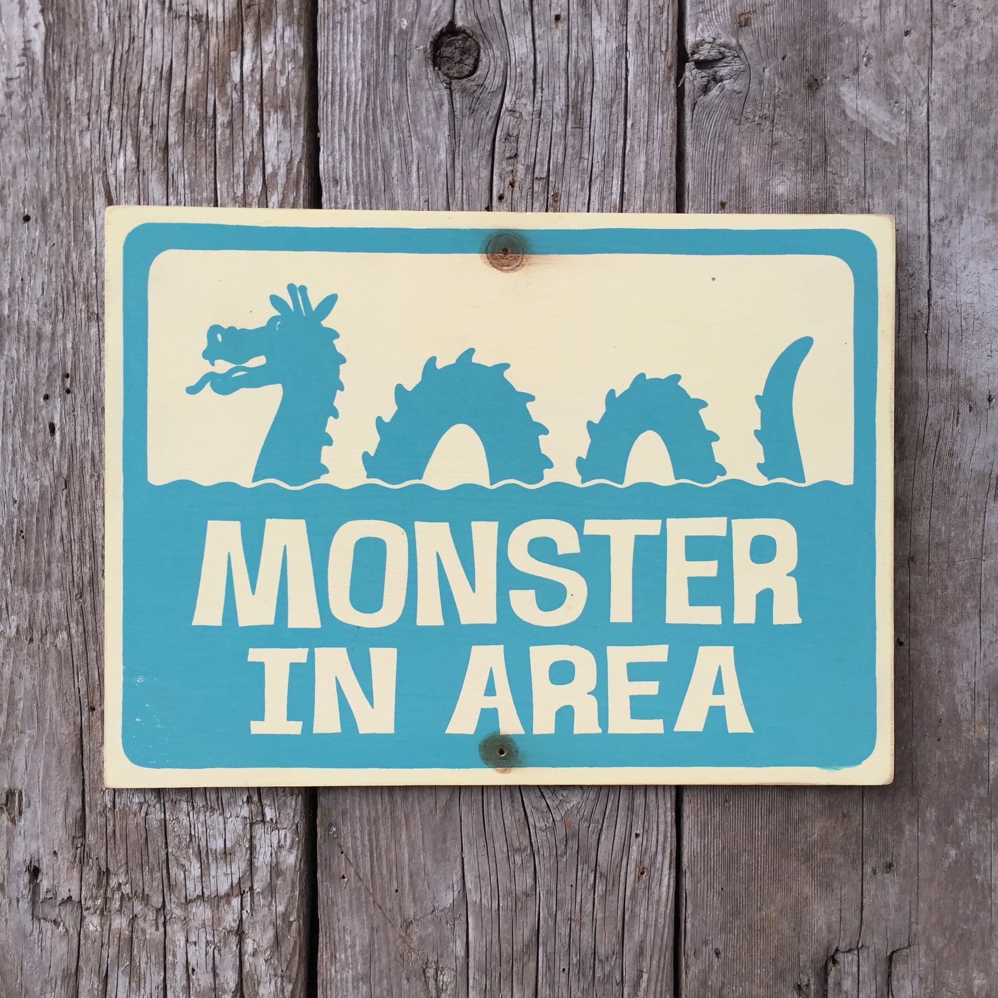 Handmade Vintage Sea Monster Ogopogo Sign