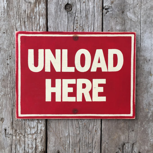 Handmade Vintage Ski Hill Unload Here Chairlift Sign