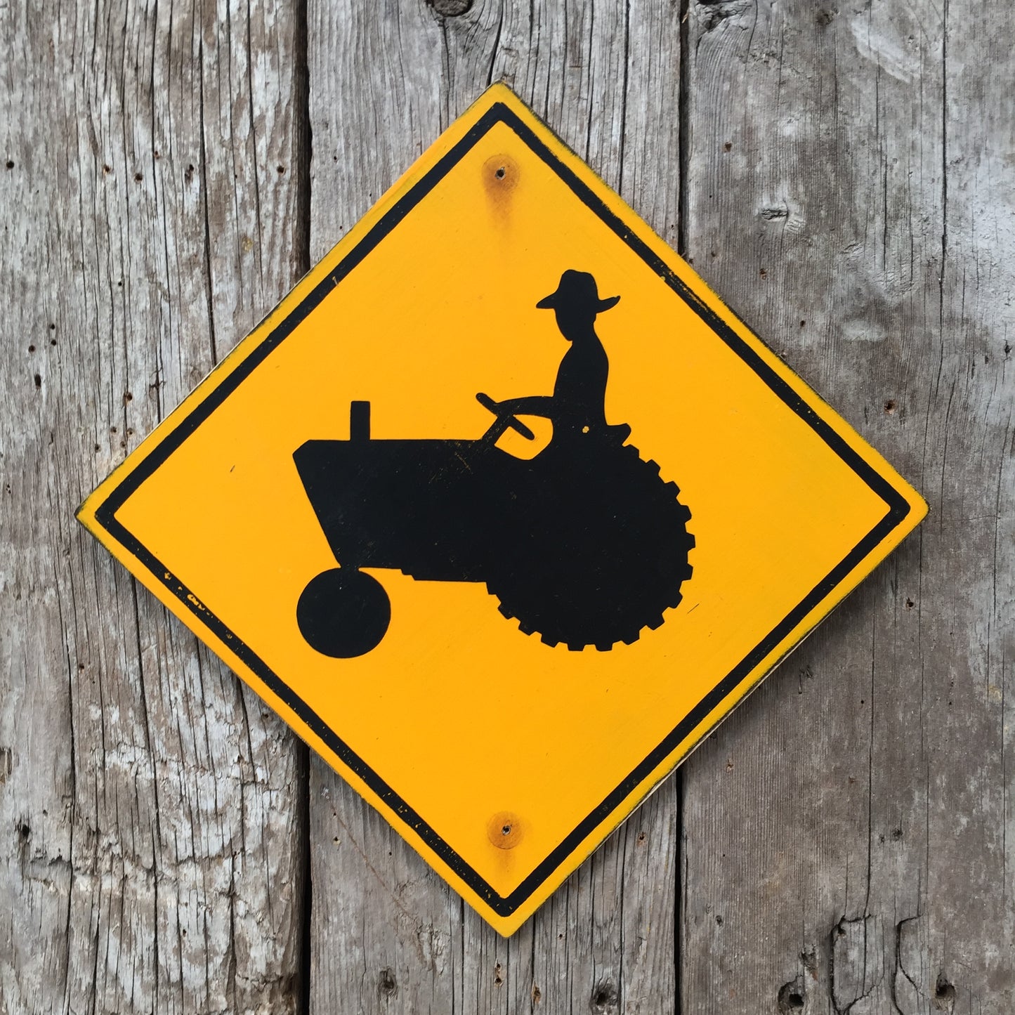 Handmade Vintage Tractor Farming Highway Road Sign