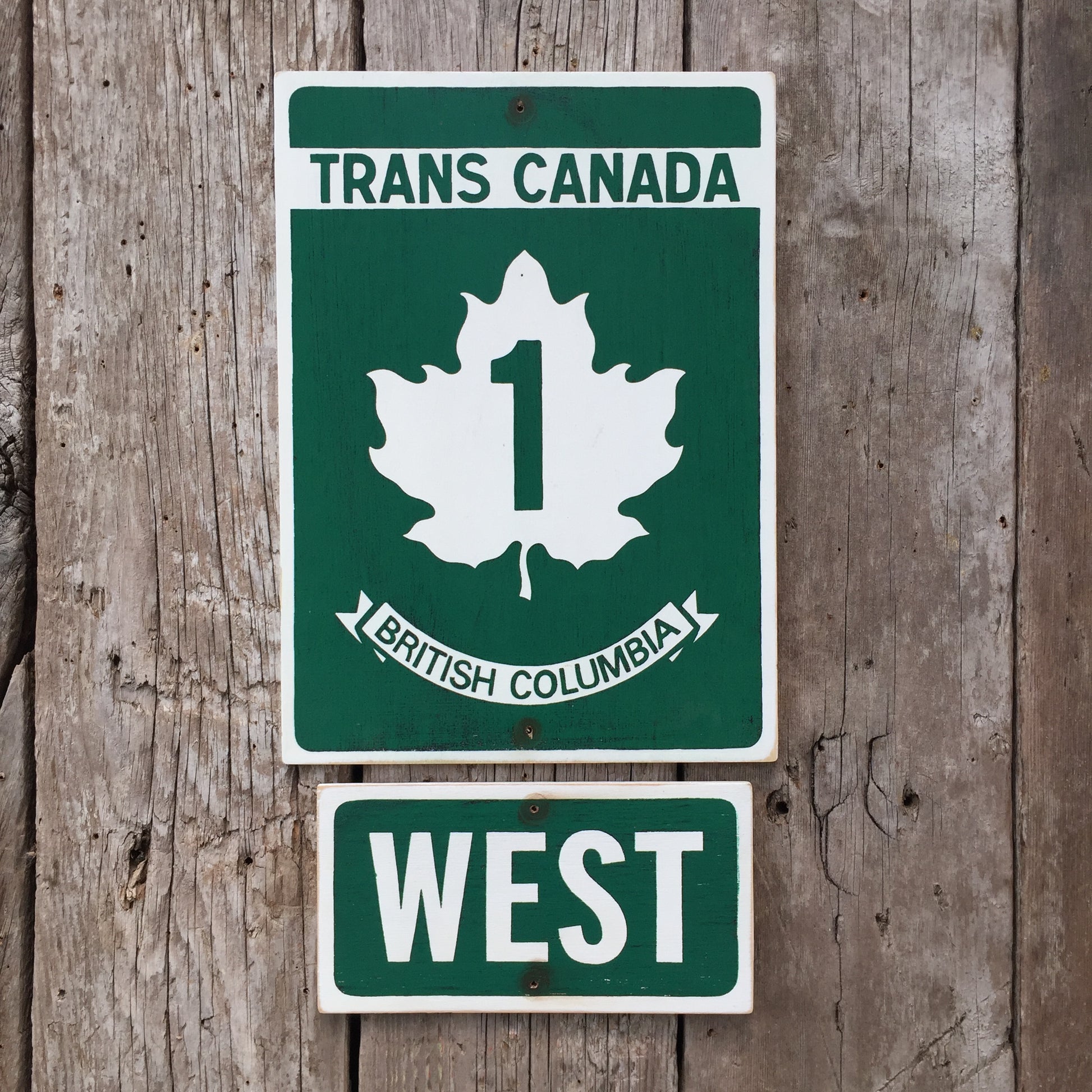Handmade Vintage Trans Canada Highway Road Sign