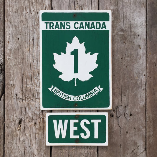 Handmade Vintage Trans Canada Highway Road Sign