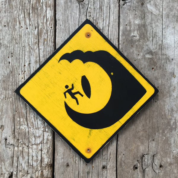 High Surf Warning Sign | Handmade Vintage | Surfing Beach Sign | Ocean | Waves | Surfboard | Surfer