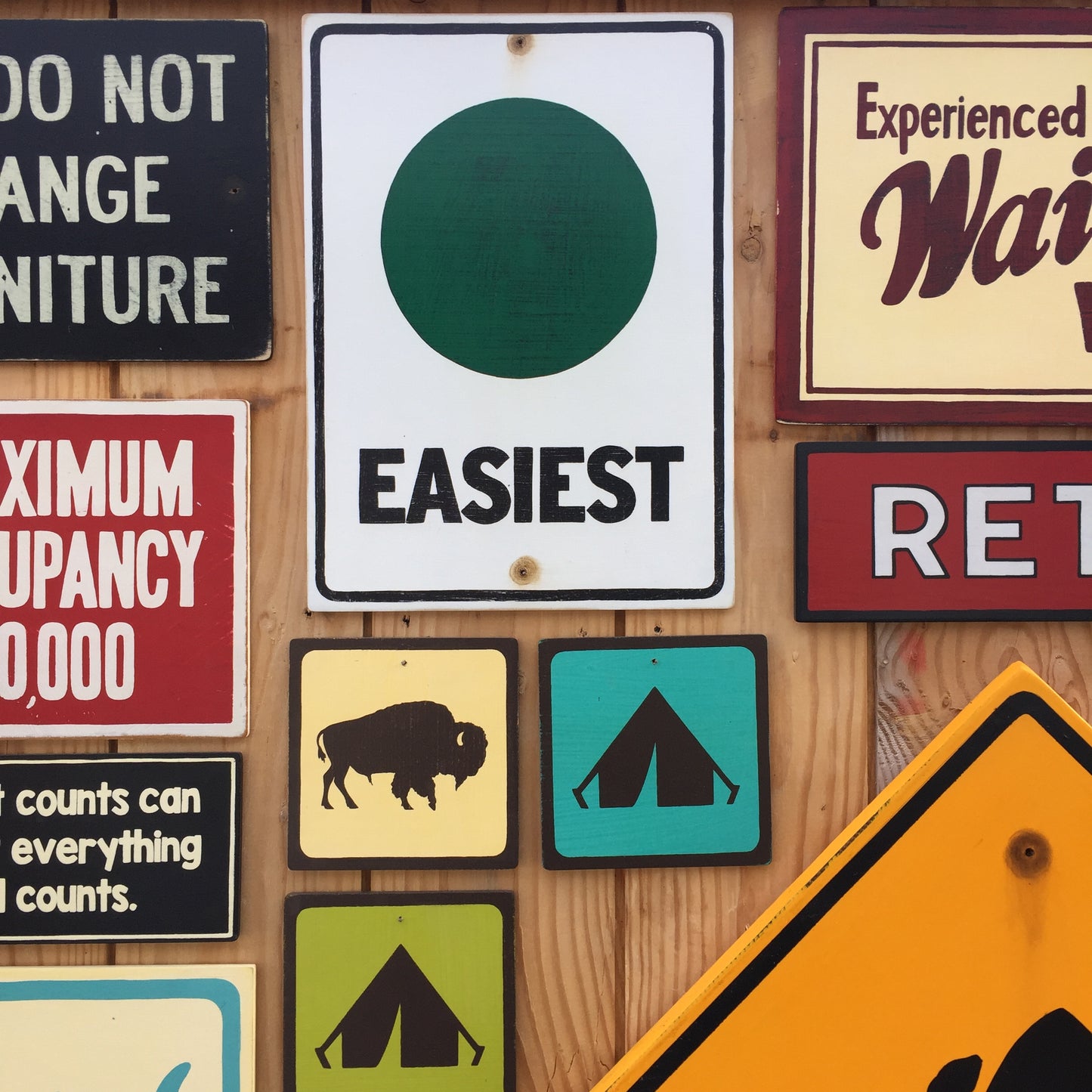 Easiest Ski Hill Trail Sign | Handmade Screen Printed | Ski Run Sign | Ski Resort | Lodge | Mountain | Chalet