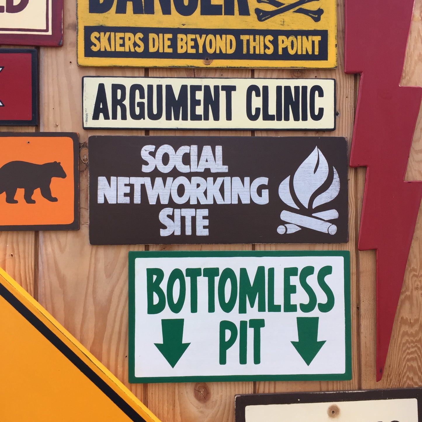 Social Networking Site Sign | Handmade Screen Printed | Funny Campfire Sign | Campground Sign | National Park | State Park | Outdoors