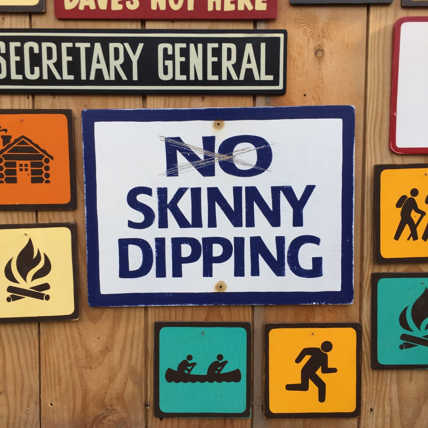 No Skinny Dipping Sign | Handmade Screen Printed | Lake Sign | Beach Sign | Nude Beach | Skinny Dipping | Swimming