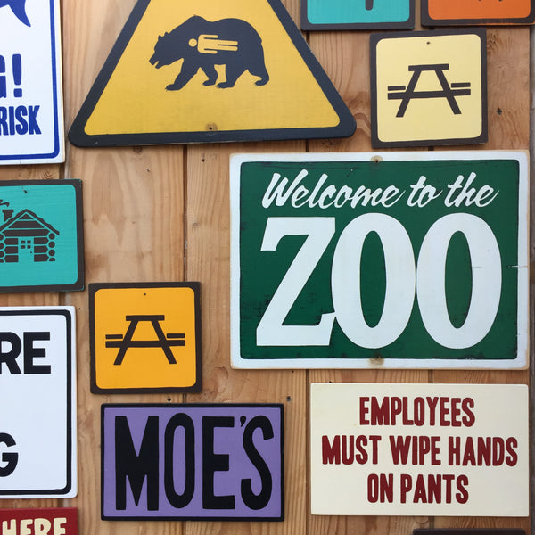 Welcome To The Zoo Sign | Handmade Vintage | Funny Office Sign | Kids Room Sign