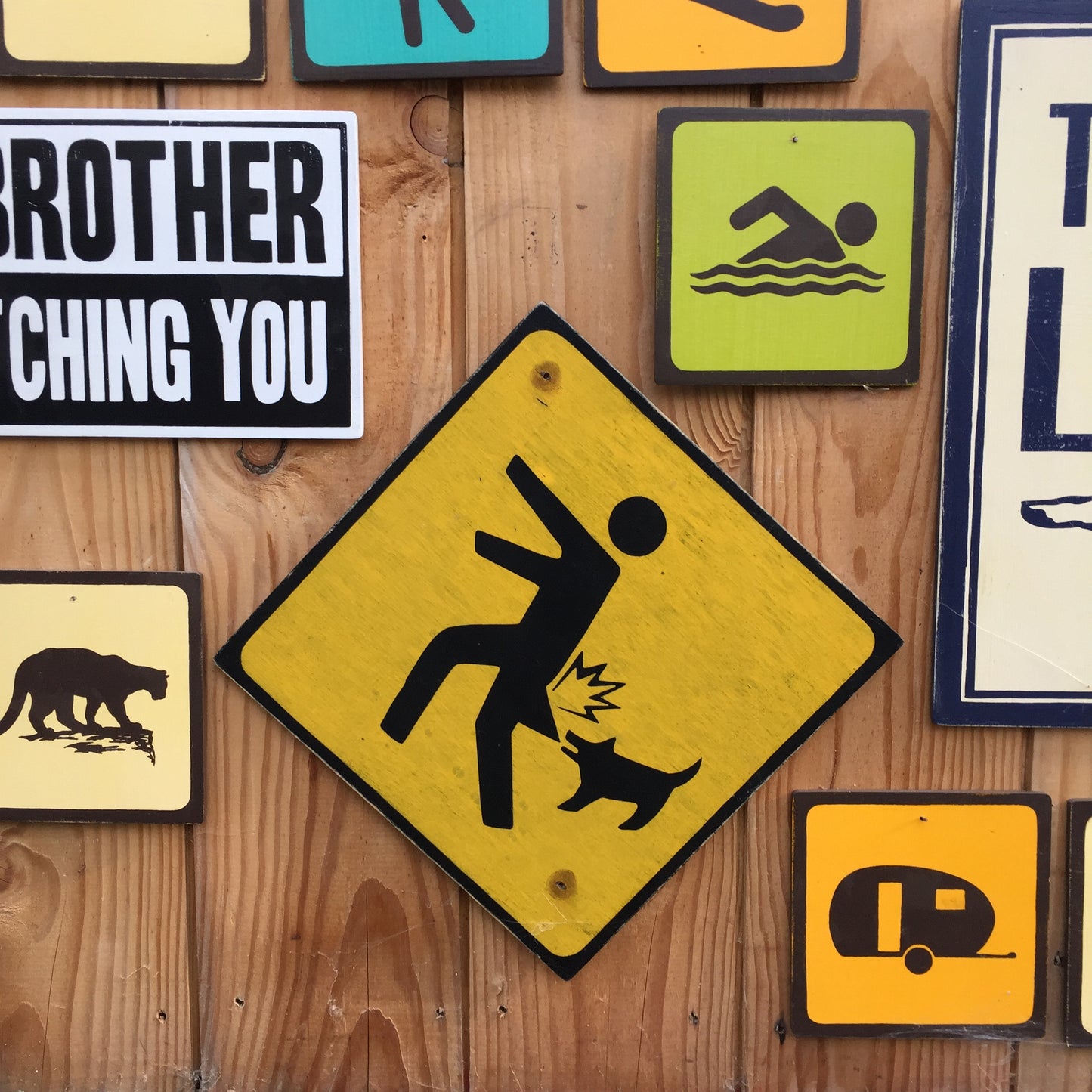 Beware Of Small Dog Sign | Handmade Screen Printed | Funny Small Dog Warning Sign