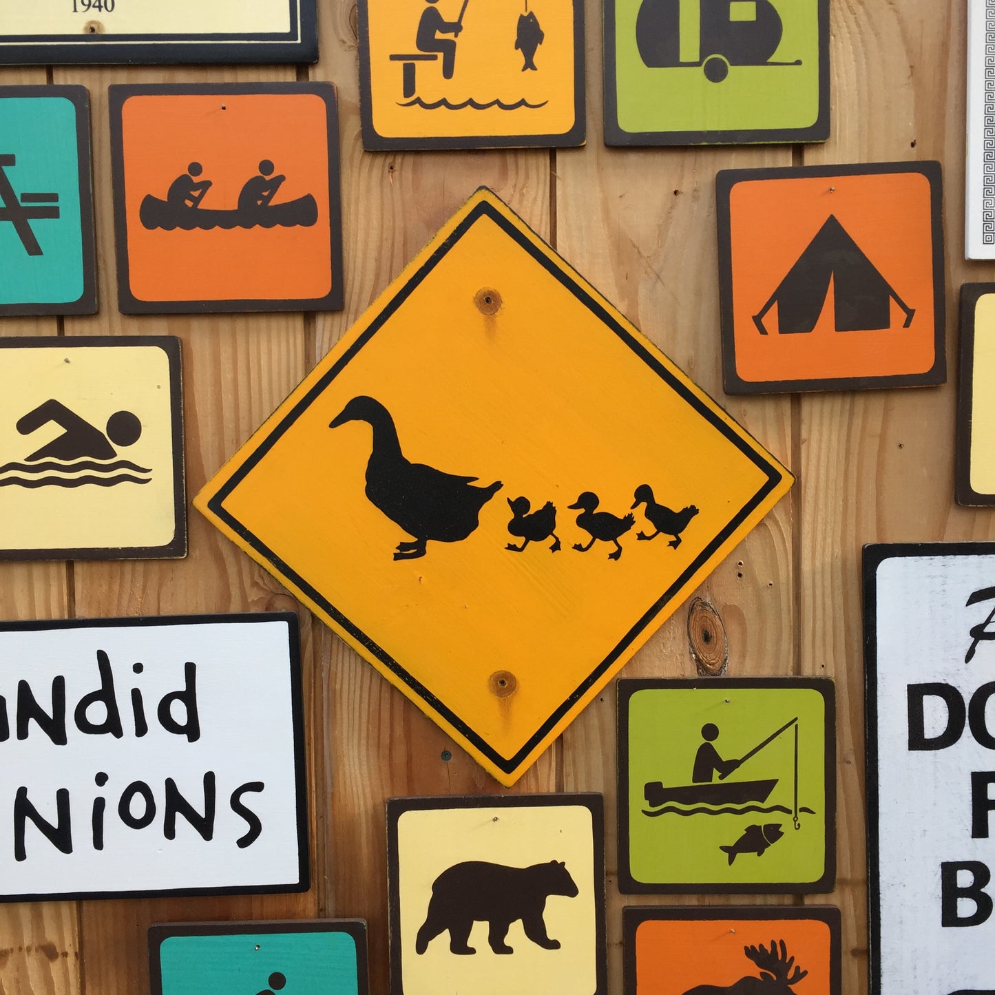 Duckling Crossing Road Sign | Handmade Screen Printed | Highway Sign | Ducklings | Animal | Birds | Crossing Sign