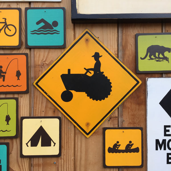 Tractor Road Sign | Handmade Vintage | Farming Sign | Farm Sign | Farmer | Farm Equipment Highway Sign | John Deere