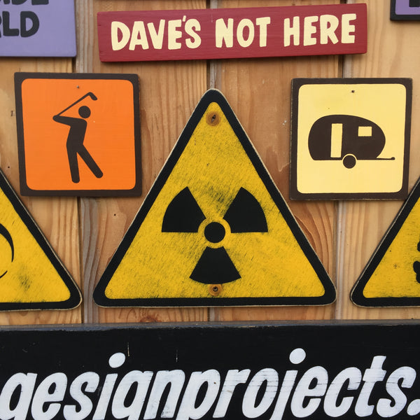Radiation Industrial Laboratory Warning Sign | Handmade Vintage | Radioactive Danger Sign