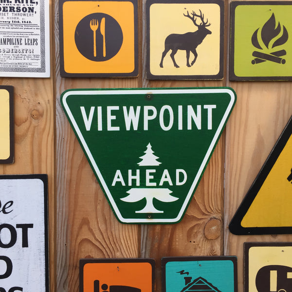 Viewpoint Ahead Highway Sign | Handmade Vintage | Authentic Viewpoint Ahead Road Sign