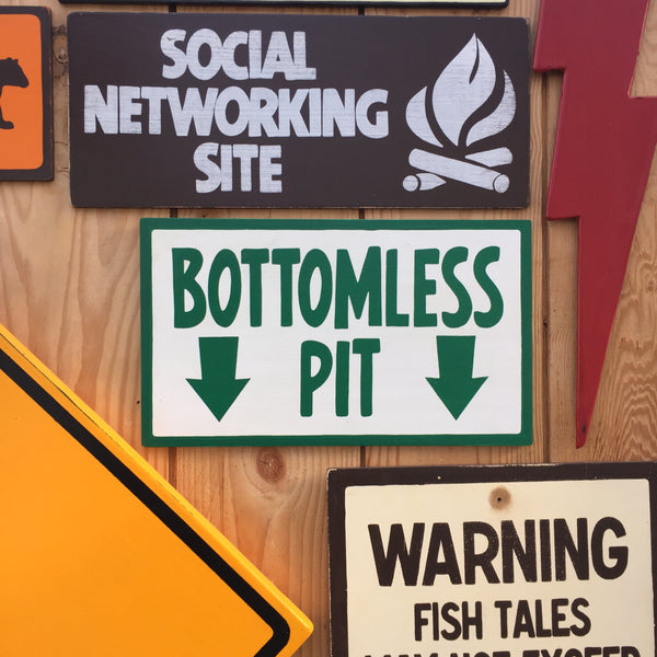 The Simpsons "Bottomless Pit" Sign | Handmade Pop Culture | Cartoon | Animation | Television | TV | Comedy | Funny Sign | Homer Simpson