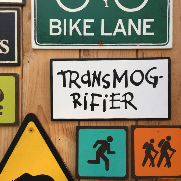 Calvin and Hobbes "Transmogrifier" Sign | Handmade Pop Culture | Comic Strip | Bill Watterson | Cardboard Box Stand Sign