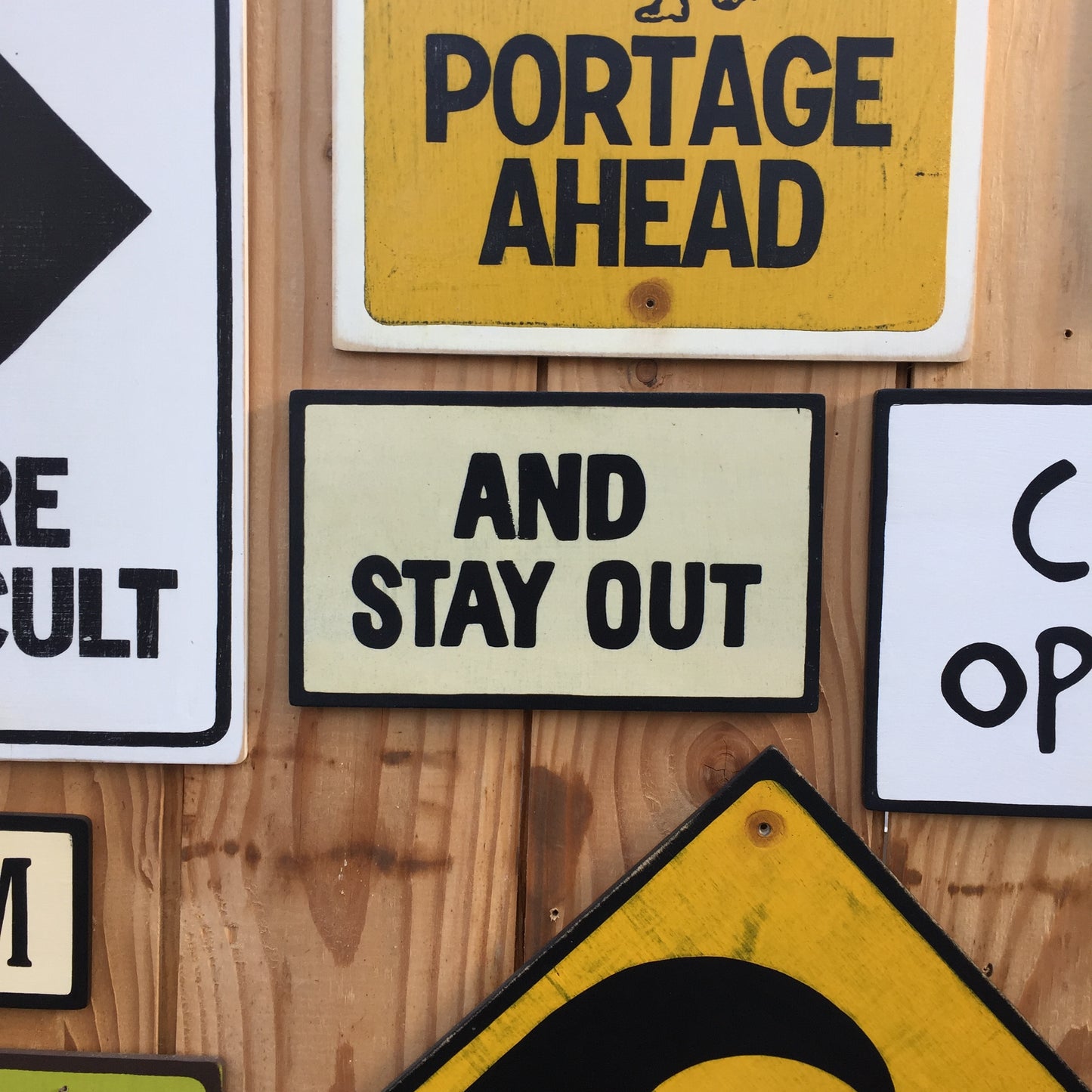 AND STAY OUT Sign | Funny Exit Sign | Inspired by Futurama  | Keep Out Sign | Cartoon | Animation | TV | Television Sign | Sci-fi | Bender