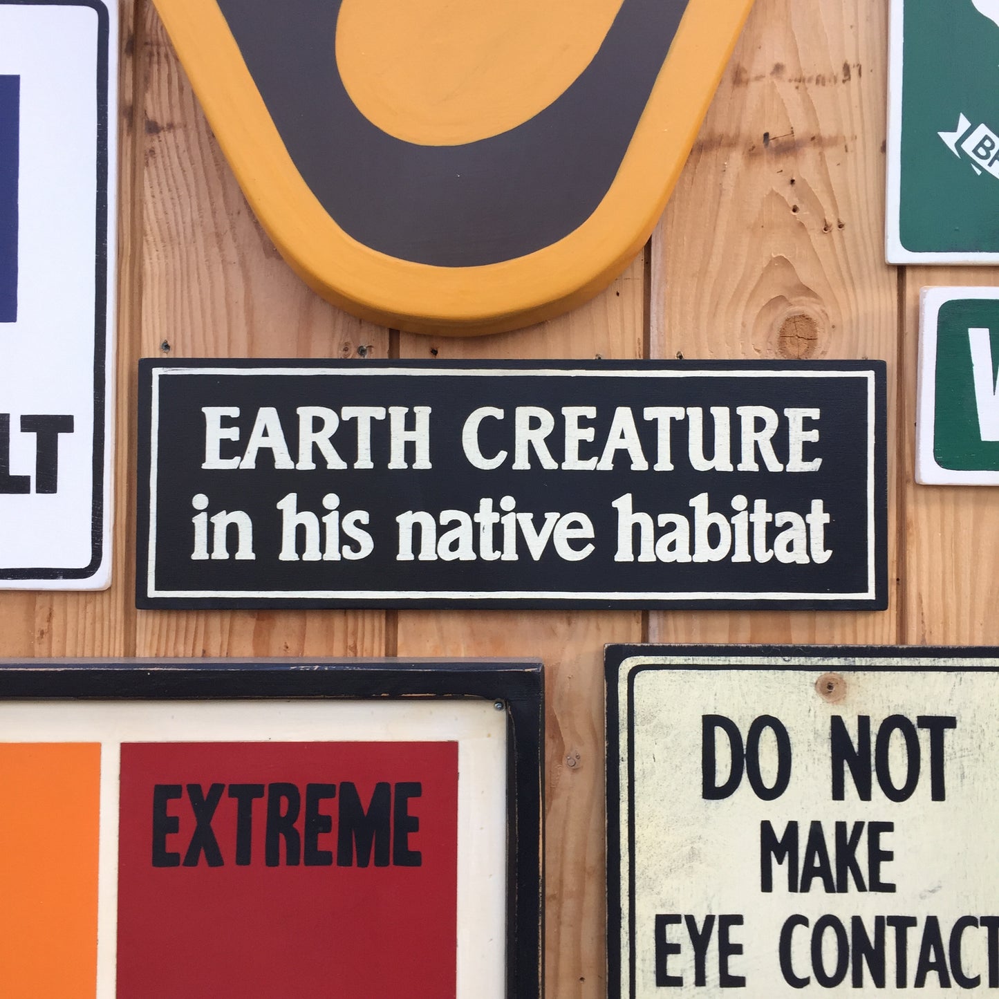 Earth Creature in His Natural Habitat Sign | Handmade | The Twilight Zone | TV Prop Replica | Retro Sci-Fi Theme | Science Fiction Décor