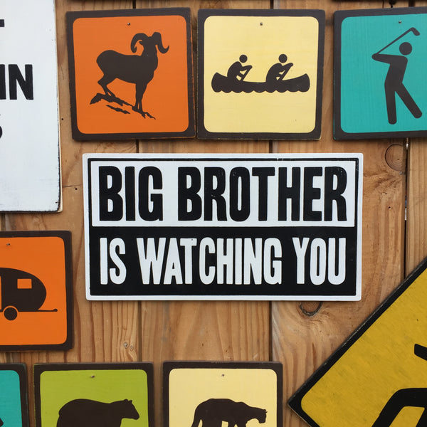 Big Brother Is Watching You Orwell 1984 Sign | Handmade Pop Culture | Dystopian | Surveillance State Sign | Sci-fi | Science Fiction