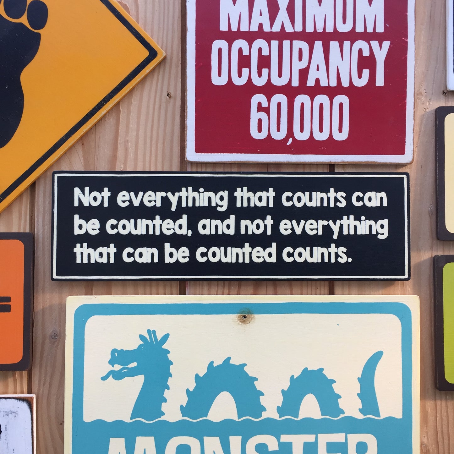 Not everything that counts can be counted, and not everything that can be counted counts | Handmade Screen Printed Sign