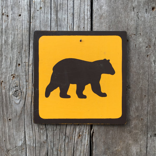 Park Wildlife Icon Sign "Bear" | Handmade Vintage | Campground Sign | National Park | State Park | Provincial Park | Outdoors | Black Bear