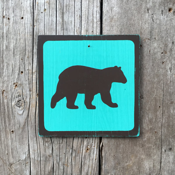Park Wildlife Icon Sign "Bear" | Handmade Vintage | Campground Sign | National Park | State Park | Provincial Park | Outdoors | Black Bear