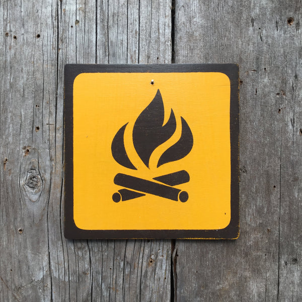 Park Camping Icon Sign "Campfire" | Handmade Vintage | Campground Sign | National Park | State Park | Provincial Park | Outdoors | Fire Pit