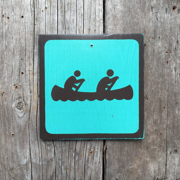 Park Icon Sign "Canoe" | Handmade Vintage | Campground Sign | National Park | State Park | Provincial Park | Outdoors Sport | Canoeing Sign