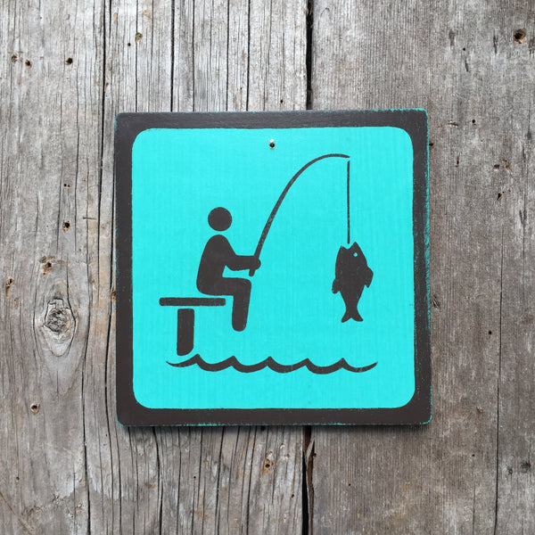 Park Icon Sign "Dock Fishing" | Handmade Vintage | Campground Sign | National Park | State Park | Provincial Park | Outdoors Sport | Lake