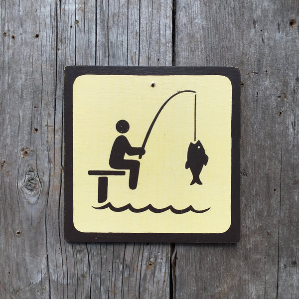 Park Icon Sign "Dock Fishing" | Handmade Vintage | Campground Sign | National Park | State Park | Provincial Park | Outdoors Sport | Lake