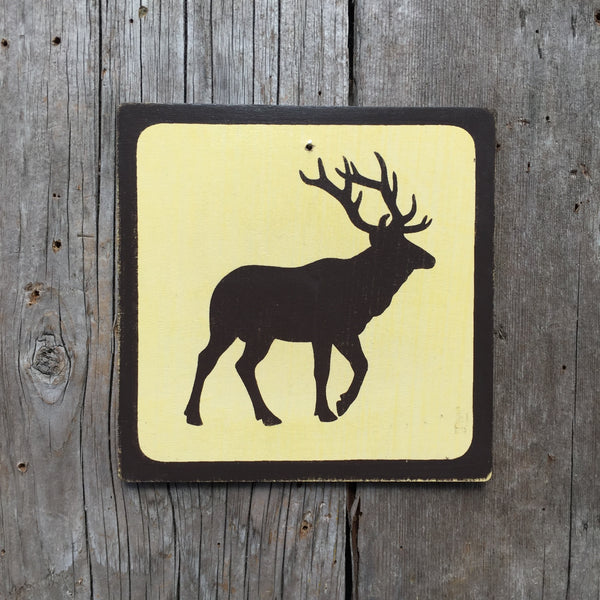 Park Wildlife Icon Sign "Elk" | Handmade Vintage | Campground Sign | National Park | State Park | Provincial Park | Outdoors | Animal Sign
