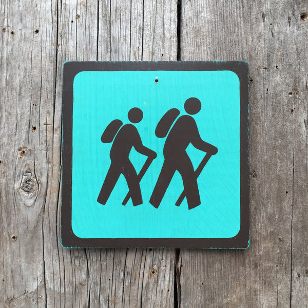 Park Icon Sign "Hikers" | Handmade Vintage | Campground Sign | National Park | State Park | Provincial Park | Outdoors Sport | Hiking Sign