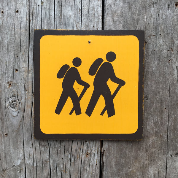 Park Icon Sign "Hikers" | Handmade Vintage | Campground Sign | National Park | State Park | Provincial Park | Outdoors Sport | Hiking Sign