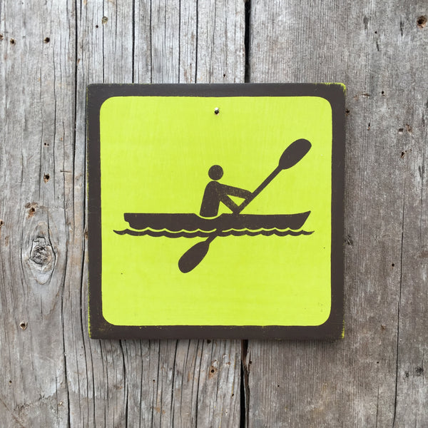 Park Icon Sign "Kayak" | Handmade Vintage | Campground Sign | National Park | State Park | Provincial Park | Outdoors Sport | Kayaking Sign